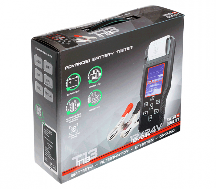 Lemania Energy T13 – Profesionalni 12V/24V tester akumulatorjev z tiskalnikom (Lithium/AGM/GEL, EFB) - slika 5