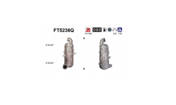 DPF filter: Citroën, Peugeot, Opel, DS, Toyota; (1.5 BlueHDi 75–130 KM) (Euro 6) – (06-2017–12-2022) – AS FT5236